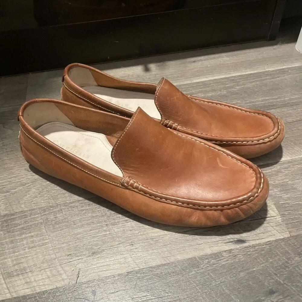 Cole Haan Men’s Loafers Size 13 M Tan Brown Leather Venetian Driver Shoes C10066
